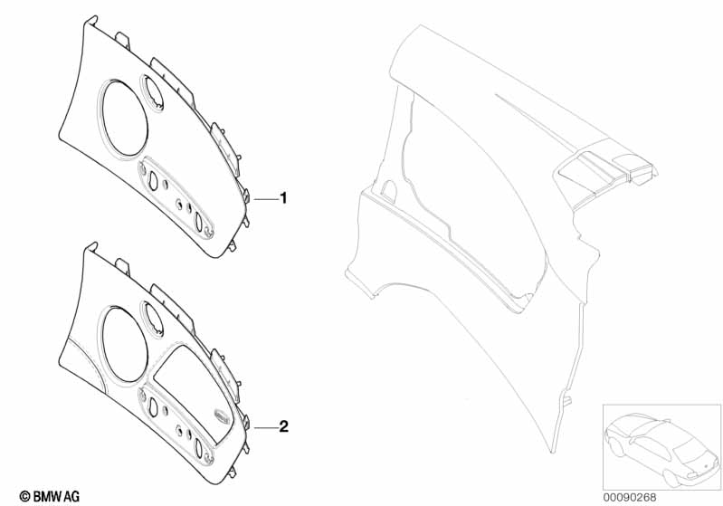 Indiv.lateral trim panel rear