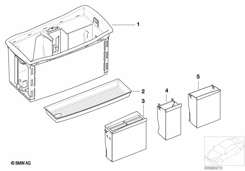Genuine BMW 51167011618 E66 E67 E65 Tray For Glasses And Mobile Teleph. (Inc. 735Li, 745LiS & 745Li) | ML Performance EU Car Parts