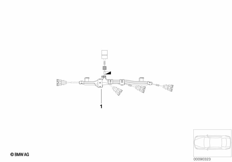 Engine wiring harness, fuel injectors