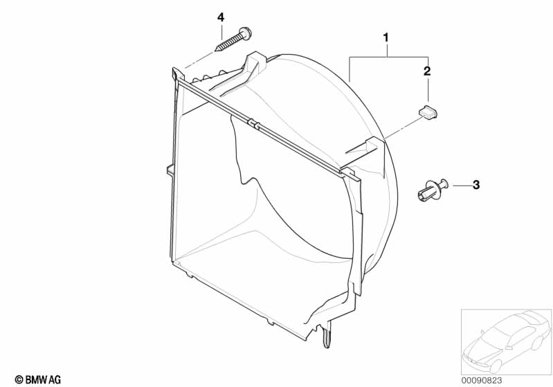 Fan housing, mounting parts