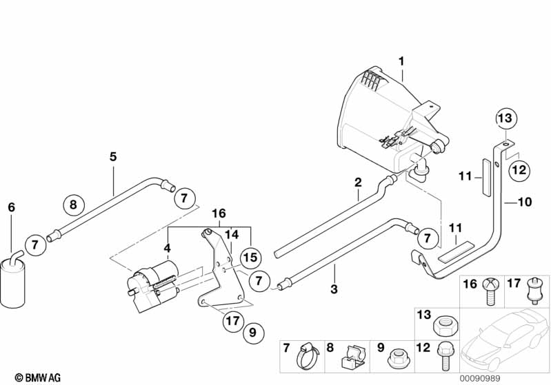 Genuine BMW 16136752313 E36 Fuel Vent Pipe (Inc. Z3) | ML Performance UK Car Parts