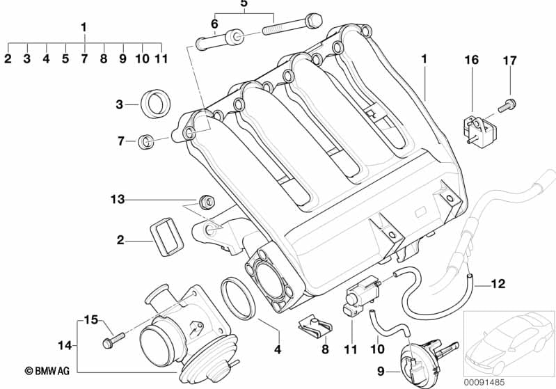 Intake manifold AGR with flap control