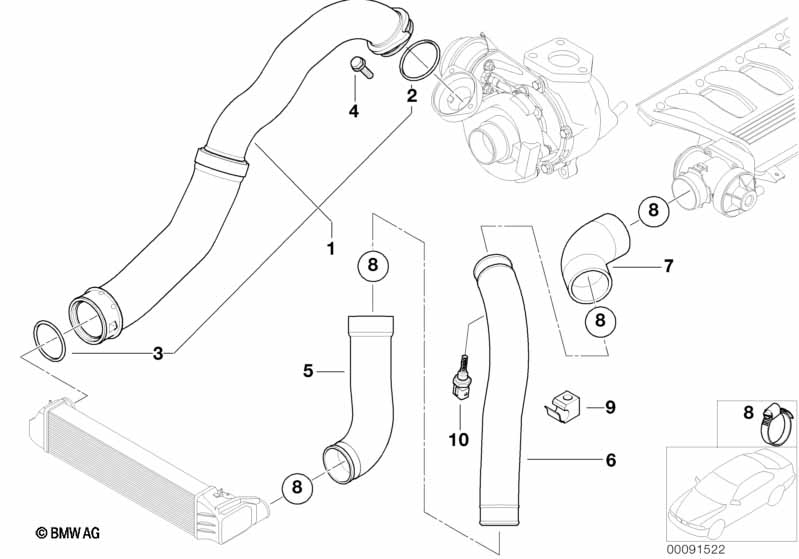 Intake manifold-supercharg.air duct