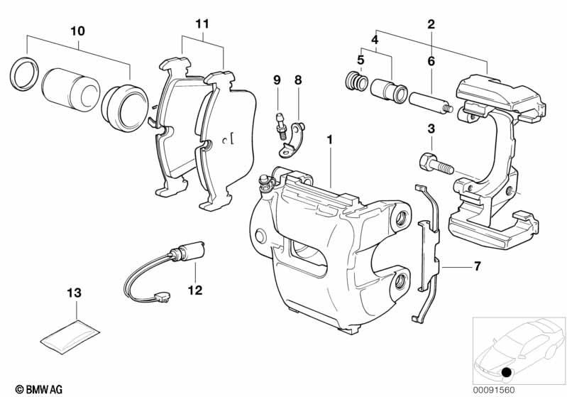 Genuine BMW 34351166057 E52 Brake Pad Wear Sensor (Inc. ALPINA V8 & Z8) | ML Performance EU Car Parts