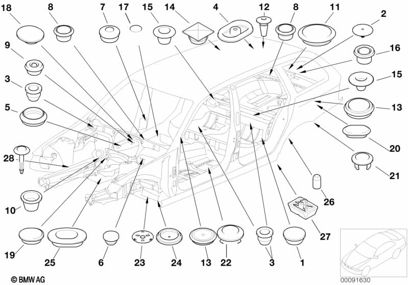Genuine BMW 51717056048 E46 Blind Plug L=46mm (Inc. 316i, 330d & 320i) | ML Performance EU Car Parts