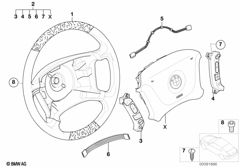 Wood multifunct. steer.wheel,smart airb.