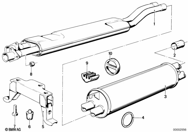 Genuine BMW 18121246264 E12 E24 Front Muffler (Inc. 633CSi, 530i & 630CSi) | ML Performance EU Car Parts