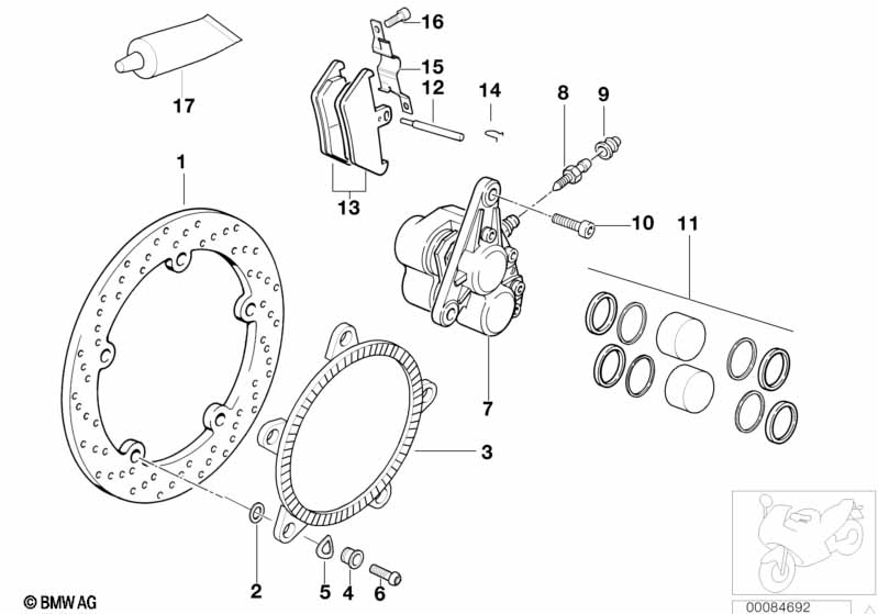 Front wheel brake, Integral ABS