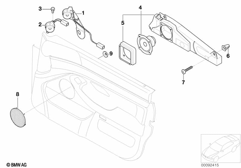 Components M-sound system, front door