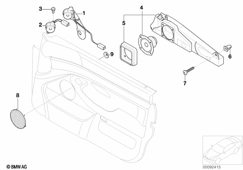 Components M-sound system, front door