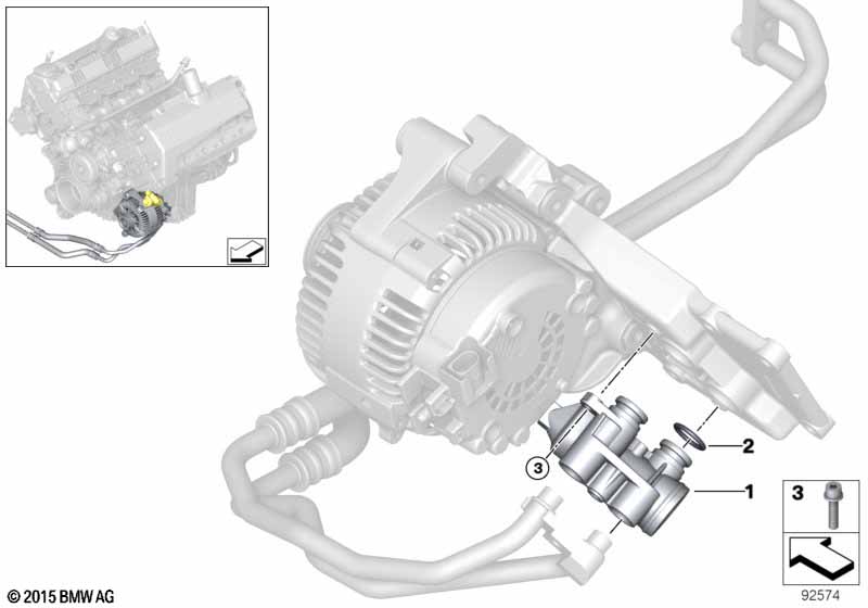 Oil supply - oil cooler connection