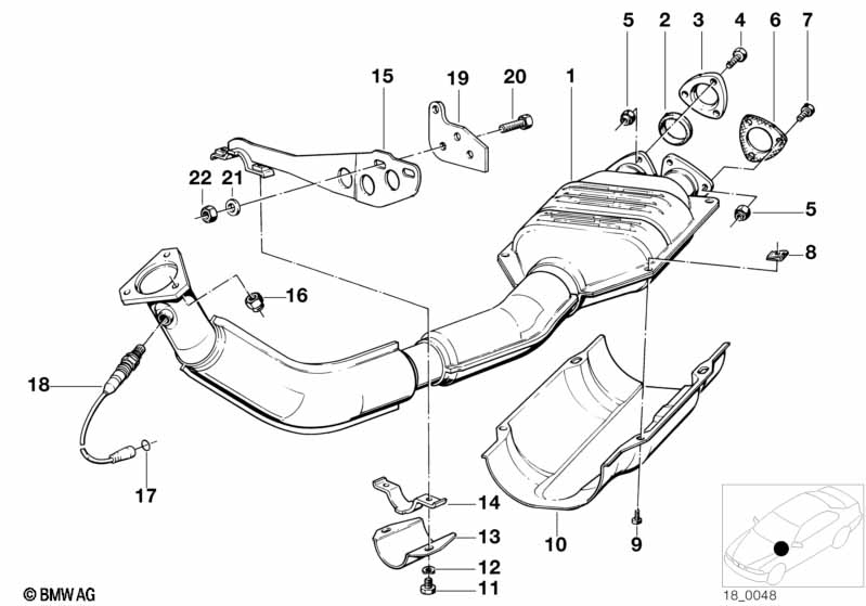 Exhaust pipe, catalytic converter
