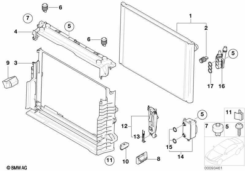 Mounting parts f radiator