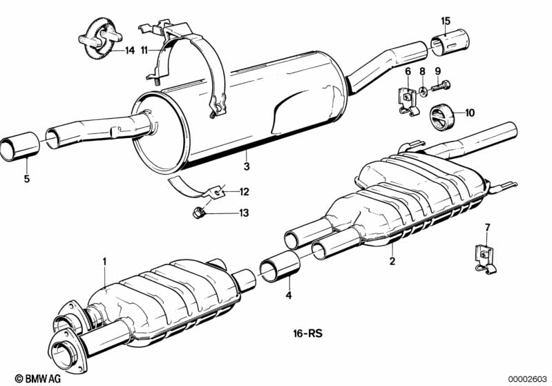 Exhaust assy without catalyst