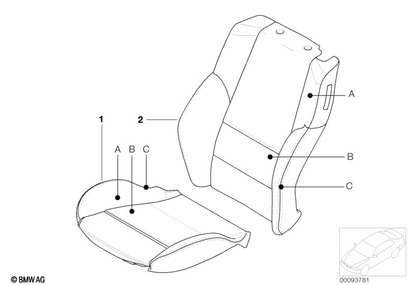 Indiv. leather cover, sports seat N6