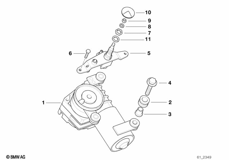 Single parts for rear window wiper