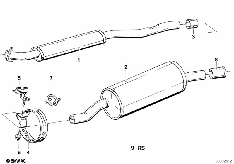 Exhaust assy without catalyst