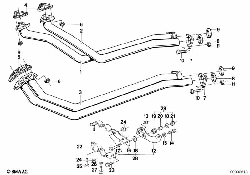 Genuine BMW 18111178021 E30 Exhaust Pipe ZYL.1-3 (Inc. 320i) | ML Performance UK Car Parts