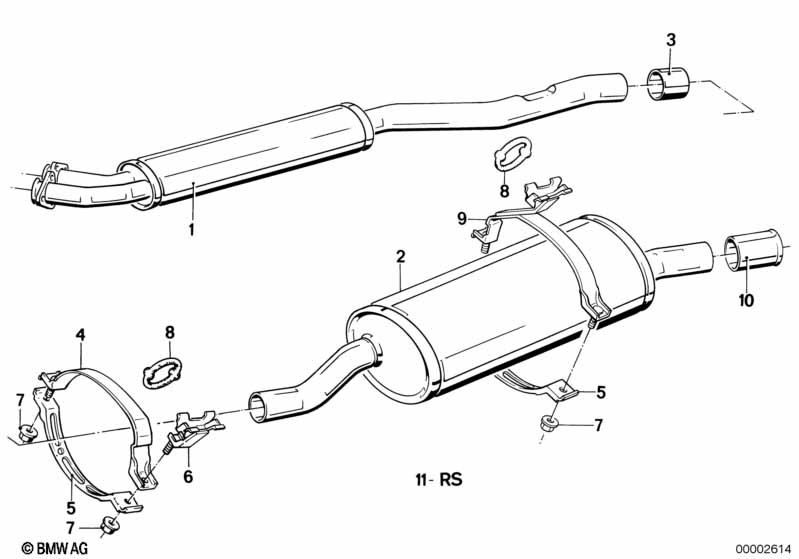 Exhaust assy without catalyst