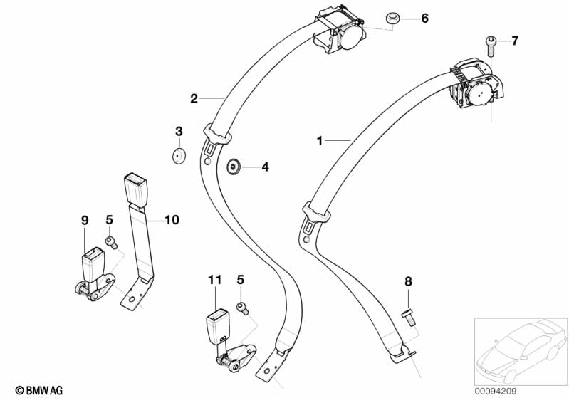 Genuine BMW 72118223323 E66 E65 E67 Lower Belt Rear Left (Inc. 730i, 740Li & 730d) | ML Performance EU Car Parts