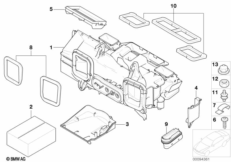 Genuine BMW 64116918874 E66 RR1 Empty Housing F Heater/Air Condit.Unit (Inc. 760i, 760Li & 730d) | ML Performance EU Car Parts