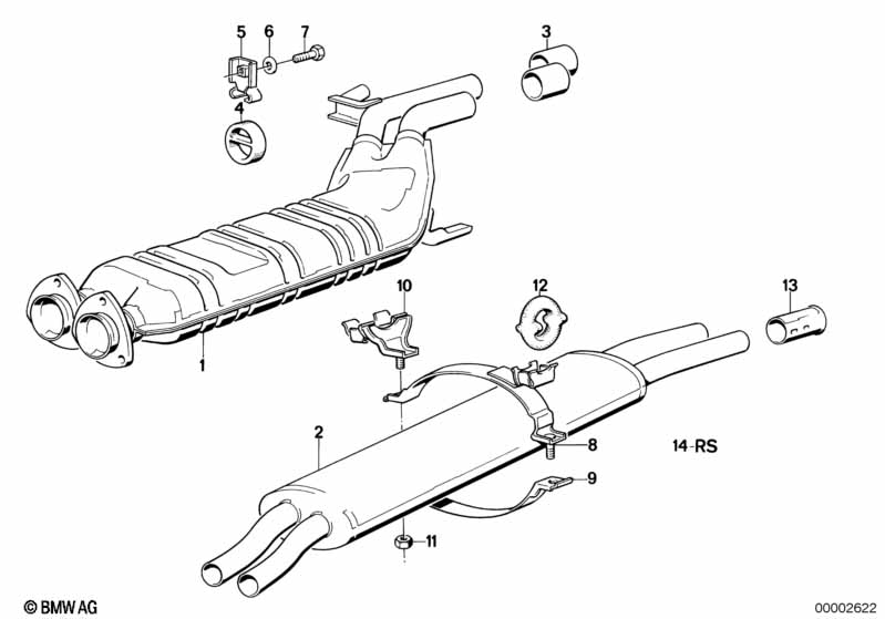 Genuine BMW 18121178273 E23 Rear Muffler (Inc. 735i) | ML Performance UK Car Parts