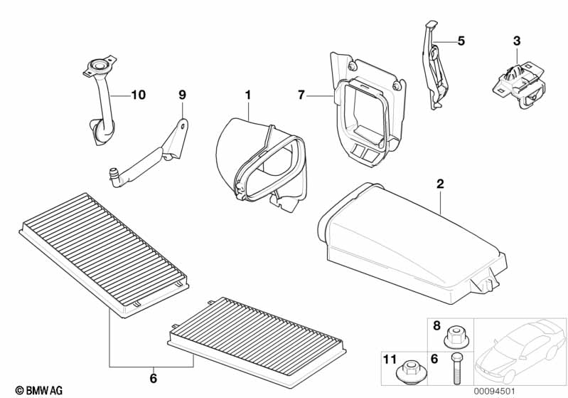 Genuine BMW 64318379957 E67 E65 E66 Left Microfilter Air Channel (Inc. 735Li, 760Li & 745LiS) | ML Performance UK Car Parts