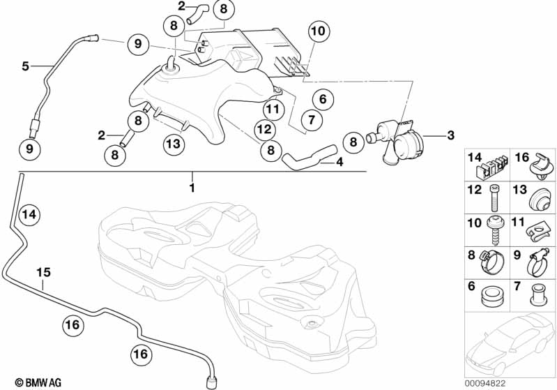 Genuine BMW 16117204231 E65 E66 Expansion Tank With Carbon Canister (Inc. 750i, 760Li & 750Li) | ML Performance UK Car Parts