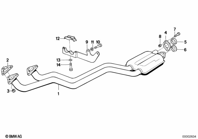 Exhaust assy without catalyst