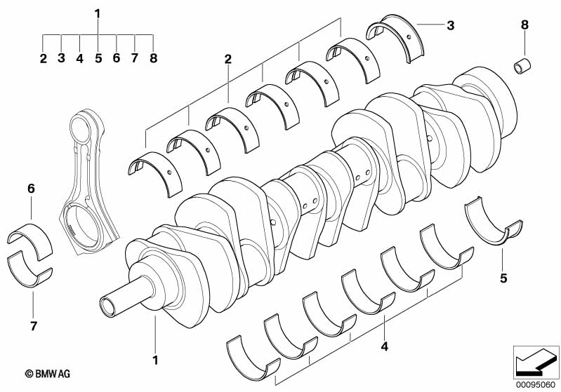Genuine BMW 11217524206 E67 E66 E65 At-Crankshaft With Bearing Shells (Inc. 760LiS, 760Li & 760i) | ML Performance UK Car Parts
