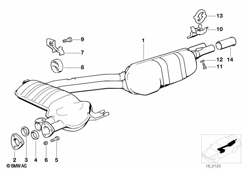 Genuine BMW 18101712903 E24 Exhaust System (Inc. 635CSi) | ML Performance US Car Parts