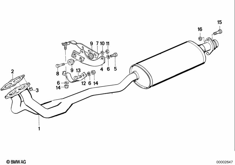 Exhaust assy without catalyst