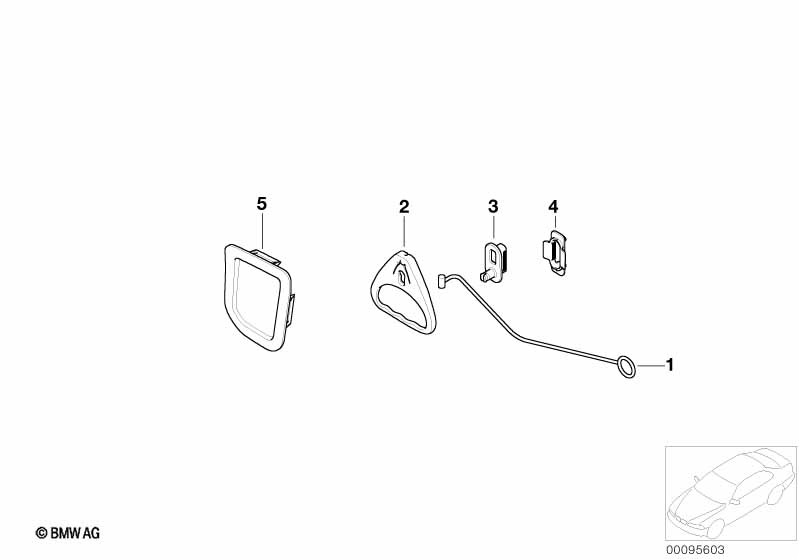 Genuine BMW 51247059959 E36 Bowden Cable, Emergency Unlocking (Inc. Z3) | ML Performance UK Car Parts