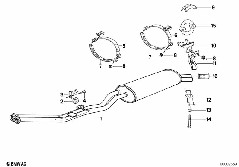 Genuine BMW 18101705783 E30 Rear Muffler (Inc. 325i & 325ix) | ML Performance EU Car Parts