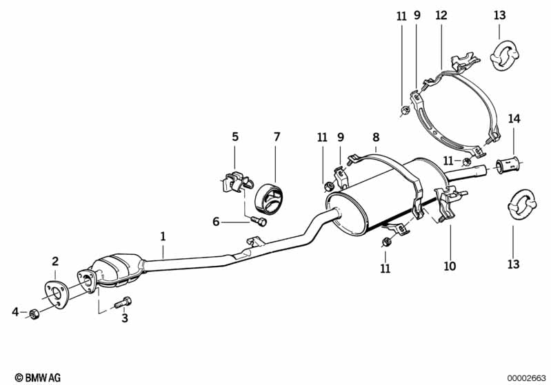 Exhaust system, rear