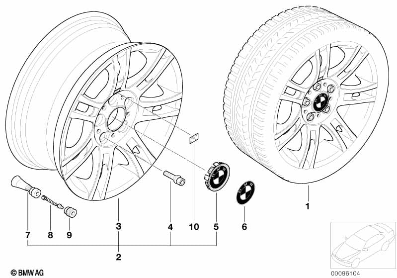 BMW alloy wheel, M double spoke 97