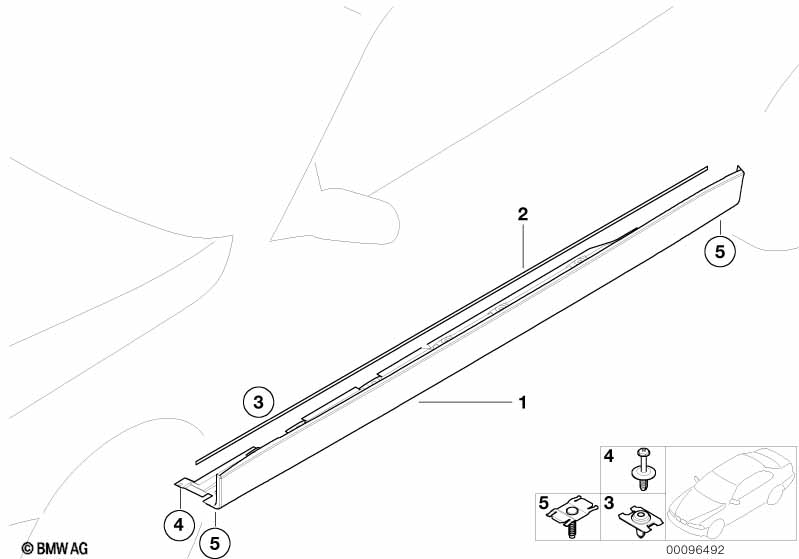 Genuine BMW 51718242716 E38 Right Door Sill Cover SCHWARZ (Inc. 740iL, 750iLP & 740iLP) | ML Performance EU Car Parts