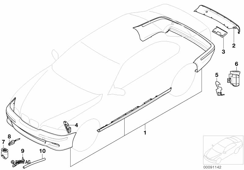 Retrofit kit M aerodyn.package from 9/01