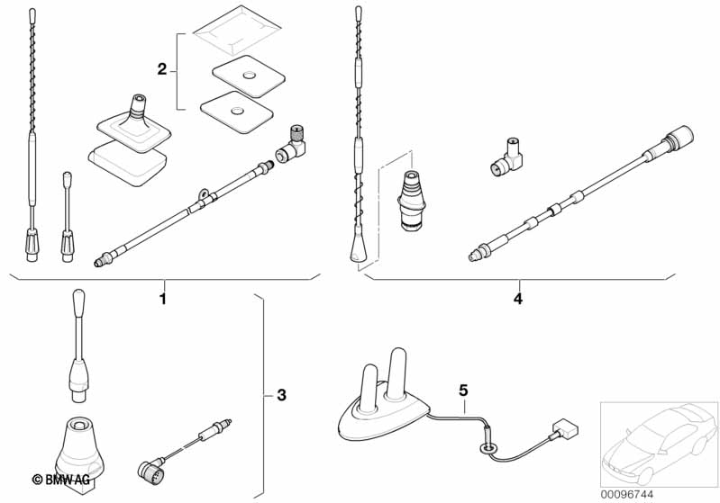 Retrofit kit, teleph. antenna Singleband