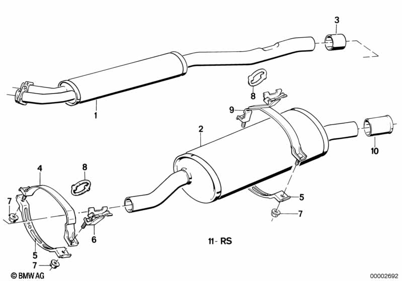 Exhaust assy without catalyst