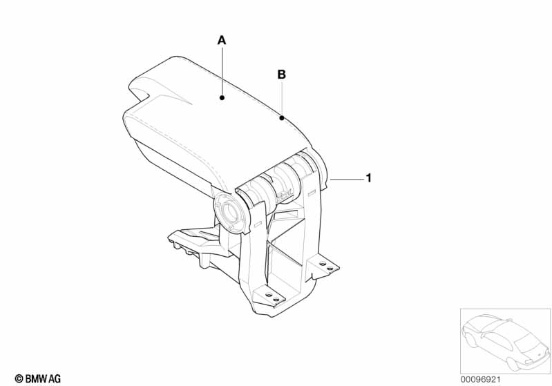 Individual armrest, front, leather