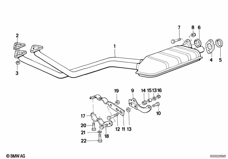 Exhaust assy without catalyst