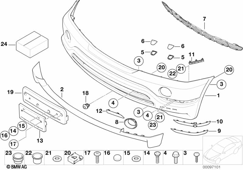 Genuine BMW 51117062602 E53 Trim Cover, Bumper, Primed, Front (Inc. X5 4.6is) | ML Performance UK Car Parts