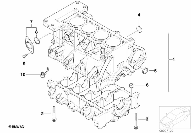 Genuine BMW 11117581400 R53 Engine Block With Crankgear (Inc. Cooper S & Coop.S JCW GP) | ML Performance UK Car Parts