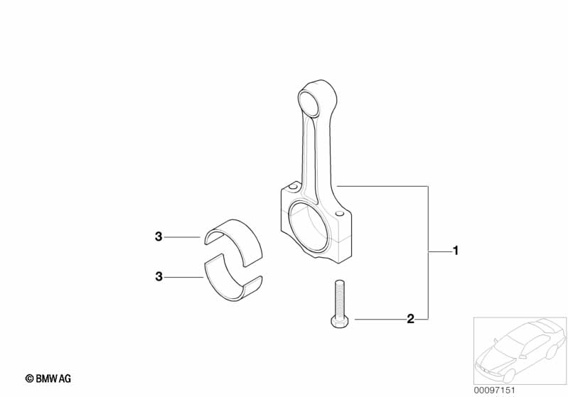 Genuine BMW 11247520130 R53 Set Connecting Rod (Inc. Cooper S & Coop.S JCW GP) | ML Performance UK Car Parts