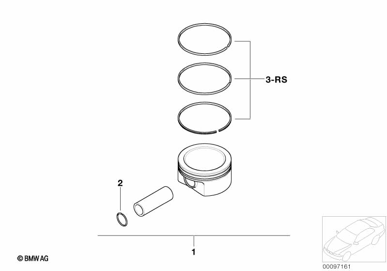 Genuine BMW 11257513075 R53 Piston Kit (+0,25) (Inc. Cooper S & Coop.S JCW GP) | ML Performance US Car Parts