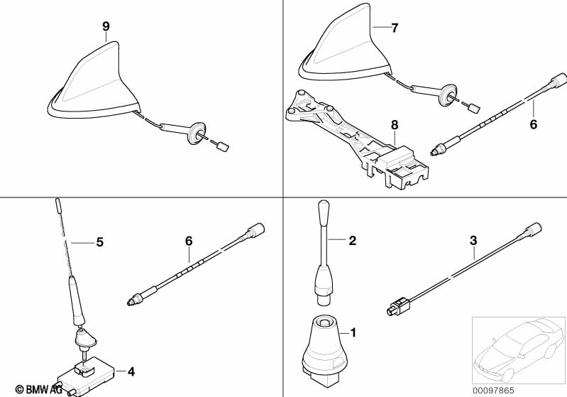 Single parts f V-series teleph. antenna