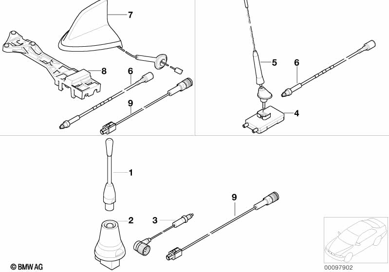 Single parts f Classic telephone antenna