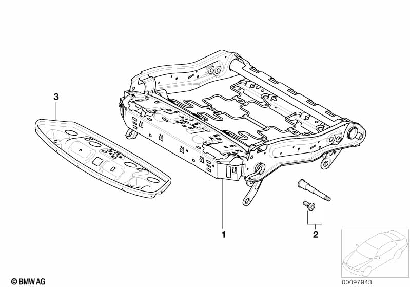 Seat, front, seat frame