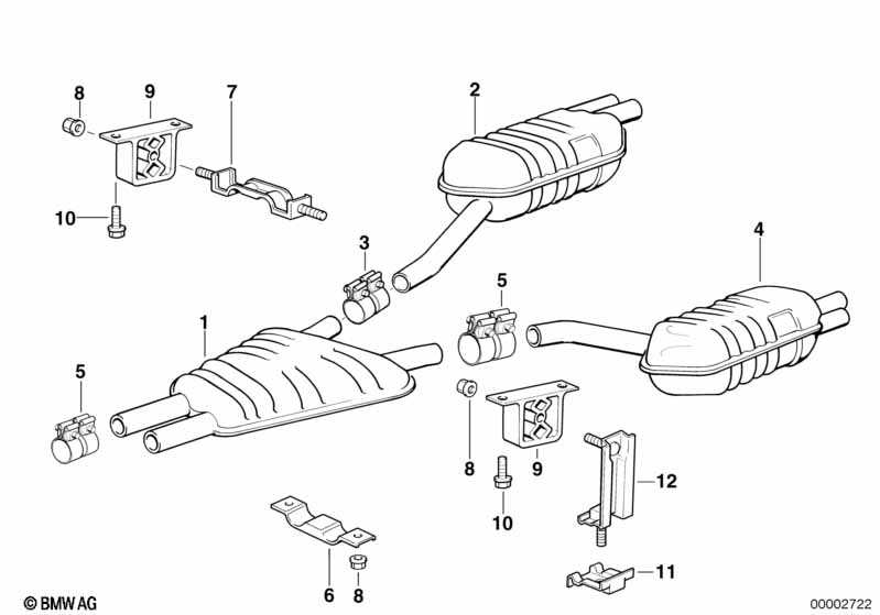 Genuine BMW 18101742689 E31 Rear Muffler Left (Inc. 850Ci) | ML Performance EU Car Parts